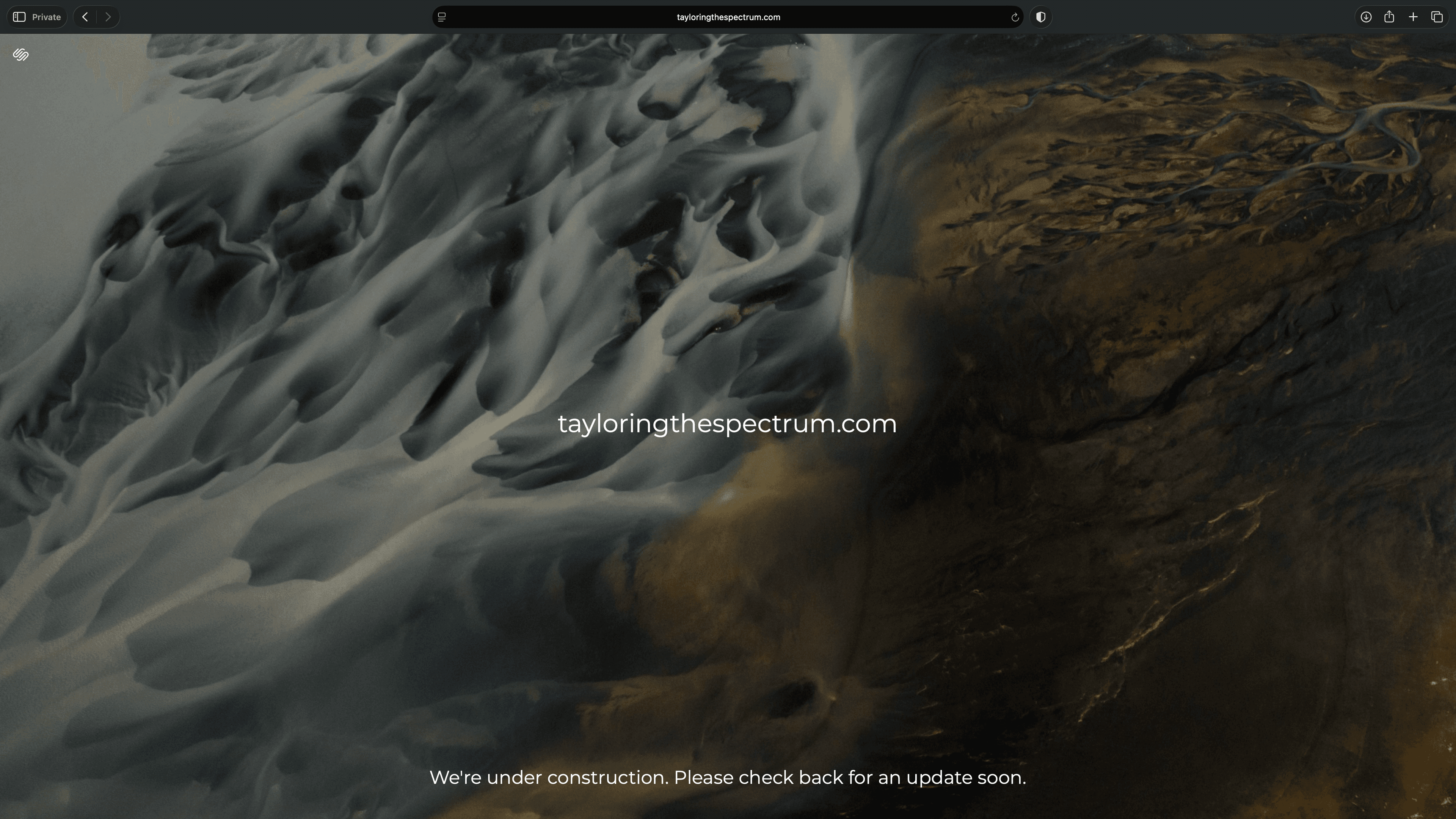 Old placeholder website shown before redesign