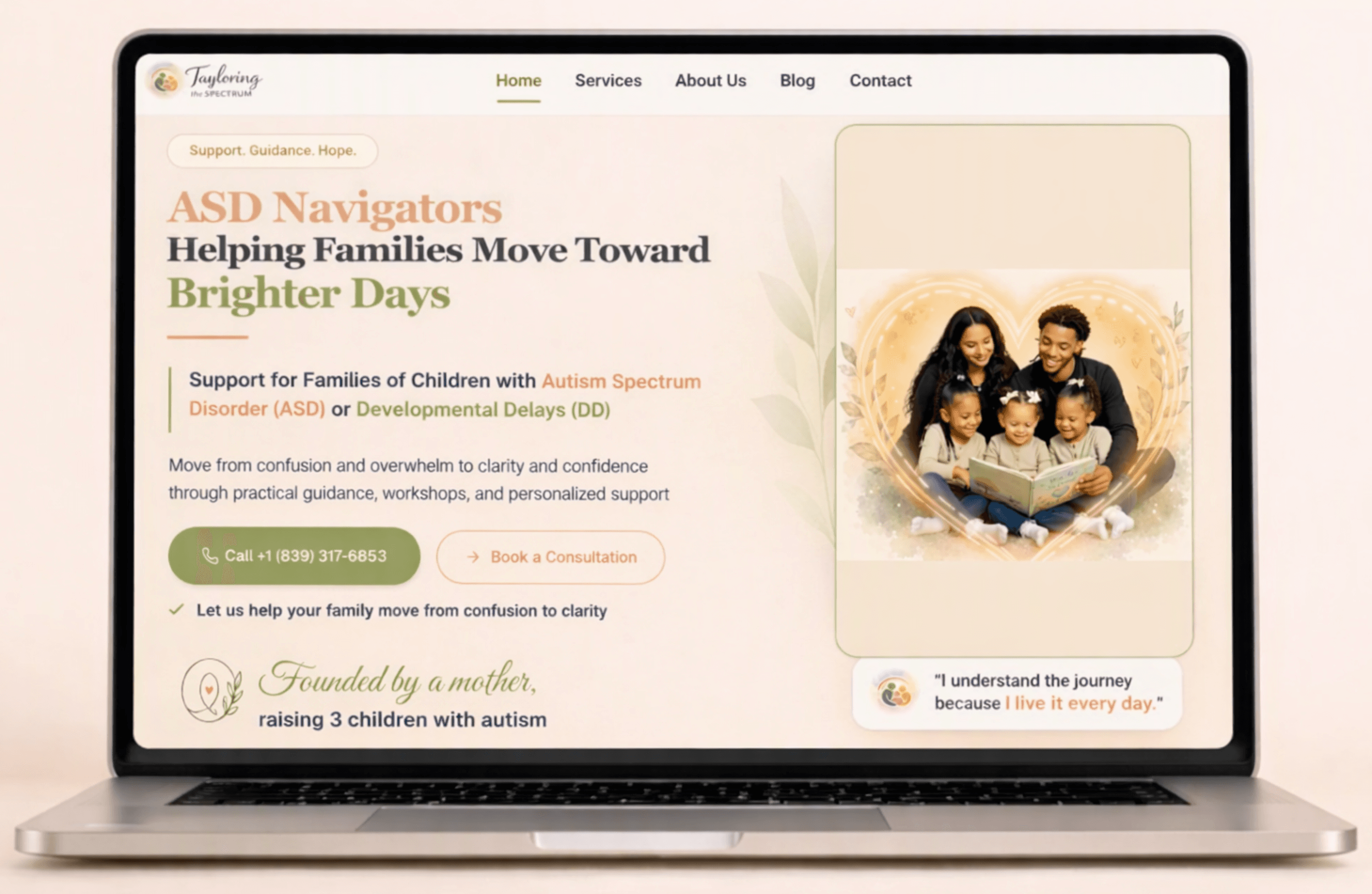Laptop preview of the ASD Navigators website